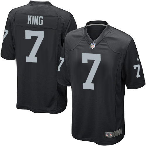 Men's Game Marquette King Nike Jersey Black Home - #7 NFL Oakland Raiders